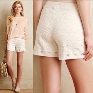 Anthropologie Elevenses Offwhite detailed Shorts